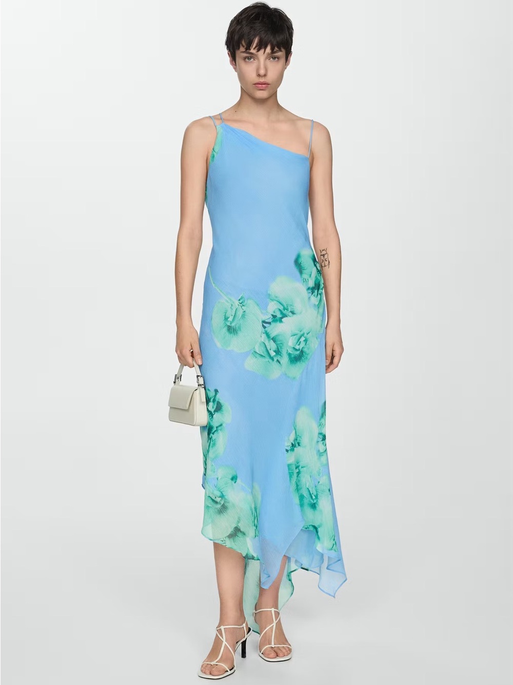 Mango Asymmetrical floral dress